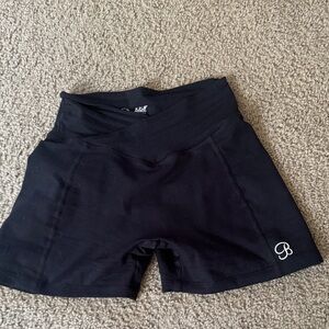 Bombshell Sportswear Black High-Rise Bike Shorts with B Logo